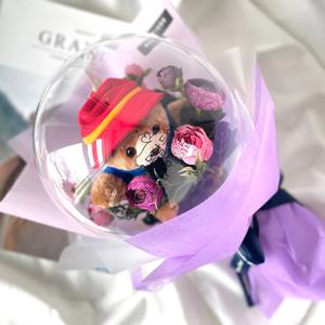 정품캐릭터 레터링풍선 인형꽃다발 패딩턴 가방고리인형겸용 모든 날들이 꽃처럼 아름답기를