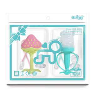 3D 딸기 치발기 + 예쁜곰 과즙망 + 과즙망 리필2p + 케이스2p + 실리콘클립2p
