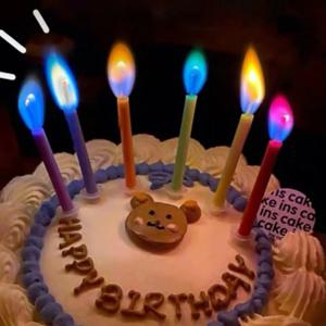 생일촛불 무지개초 특이한 불꽃초 컬러캔들
