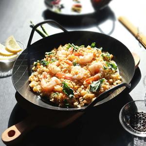 시즈닝이 필요없는 통주물 무쇠 빠에야 팬 28cm