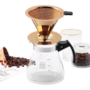 허니콤 스텐 커피드리퍼 베이직 핸드드립세트 골드