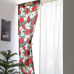 크리스마스 포인세티아 조각가리개커튼 3style