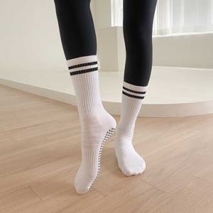 베이직 골지 크루 오가닉코튼 미끄럼방지 필라테스 양말 홈트 스포츠 요가 삭스 1+1