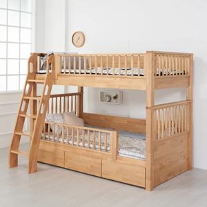 버치 자작나무 원목 슈퍼싱글 이층침대 (안전가드/하부서랍/매트리스 옵션선택) 안전문 증정!