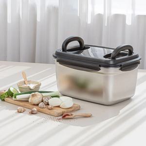 냄새걱정끝! 고급 304스텐 대용량 손잡이 밀폐 찬통 김장 9500ml