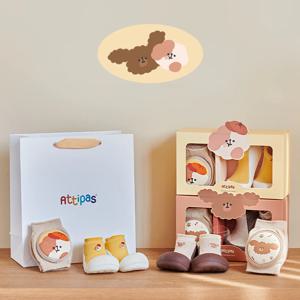 걸음마신발+무릎보호대 2종 선물세트(쑥자/달자) 쇼핑백 포함
