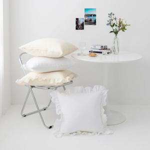 순면 워싱광목 프릴 쿠션/방석커버 2colors