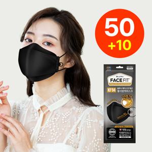 KF94 페이스핏 패션 황사방역마스크 대형 블랙 60매