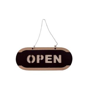 OPEN 우드 표지판 안내판 도어 사인 안내 팻말 표찰 문패 표시 간편 부착 표찰 가게