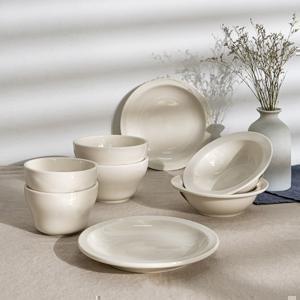 뉴욕 화이트 / 킹스인 라인 2인 한식 접시 식기세트 (8P)