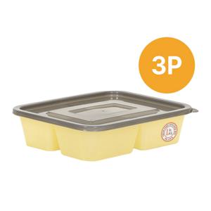 똑똑한 살림꾼! 야채 신선 보관 냉장고 정리용 항균 사각 밀폐 용기 1250 4칸 (3P)