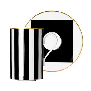 마이 차이나 카도로 머그컵앤소서(스트라이프)0.33L