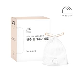 끈으로 쪼이는 쪼이백 분리수거 비닐봉투 30L 100매