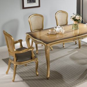 엔지 원목 6인용 식탁세트 엔틱 주방 고급(라탄골드)