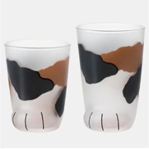 아델리아 코코네코 고양이발 유리컵 아기네코 삼색이 230ml