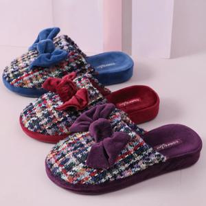 트위드 리본 슬리퍼 3color 거실화 층간소음슬리퍼 실내화 사무실화
