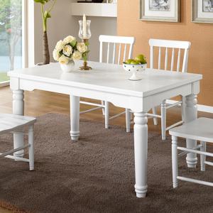 이엘 고무나무 원목 식탁세트 4인용 우드가구(화이트)