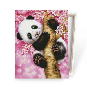 DIY캔버스형 보석십자수 40x50cm 벚꽃판다