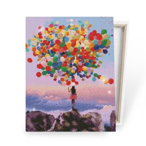 DIY캔버스형 보석십자수 40x50cm 레인보우풍선