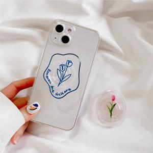 틀립 손잡이 플라워 그립 투명 핸드폰 스마트톡