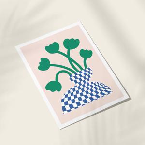 미니멀 모던 추상화 일러스트 그림 포스터 액자 - 16. 체커가든 (3+1)