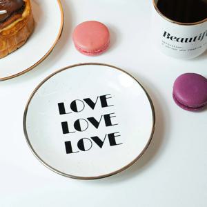 LOVE LOVE LOVE_S 러브러브러브 골드림 접시_S