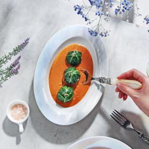 오로라 홀로그램 디저트 카페 오벌볼접시25.5cm