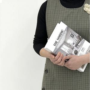 드라이체크 누비앞치마 (2color)