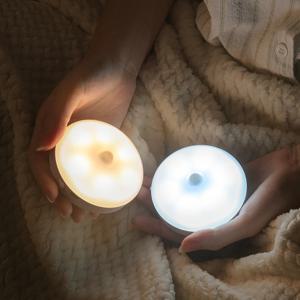 넬리 LED 원형 회전 무선 현관 계단 거실 복도 화장실 자석 부착 센서등 건전지 무선