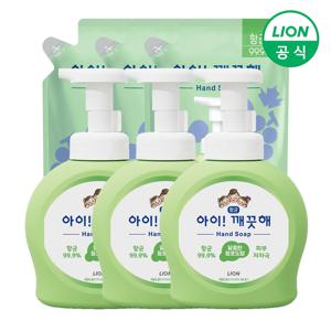 아이깨끗해 핸드워시 용기 490ml 3개+리필 450ml 3개 (향 택1)
