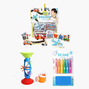 물레방아+목욕크레용+목욕놀이 스티커 탈것