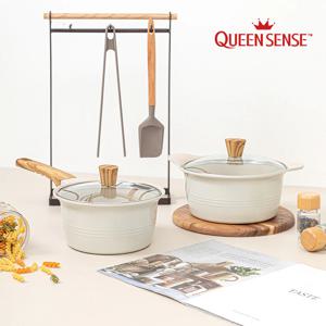 퀸센스 올리아 IH 인덕션 세라믹 냄비 2종 세트 (편수18cm + 양수20cm)