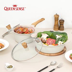 퀸센스 올리아 IH 인덕션 세라믹 냄비 2종 세트 (편수18cm + 전골24cm)