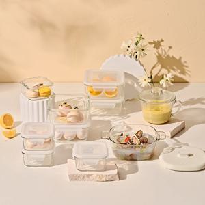 클래식 유리 밀폐+렌지쿡 혼합 10조 세트(화이트)