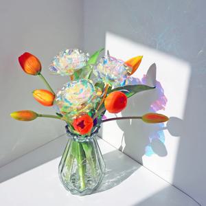 풍성한 망고튤립 홀로그램 장미 화병세트 무드등
