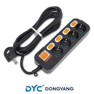 4구 개별스위치 멀티탭 블랙