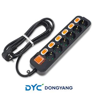 6구 개별스위치 멀티탭 블랙