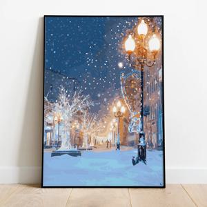 [미니전구 증정] DIY 명화그리기 눈 오는 거리 40x50cm