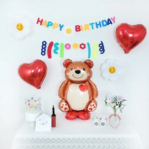 GAM 슈퍼 빅베어 생일파티세트 곰돌이풍선 하트 풍선