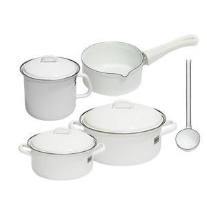 클래식 법랑 5종 세트(양수16,20/ 베이비소스팬 14/ 편수컵16/ 국자7)