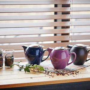 티포트 라운드 580ml 도자기 티팟세트 스텐 필터 포함