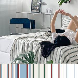 보들산뜻 시어서커 깊게자요 스트라이프 양면 여름 차렵이불세트 SS/Q/K 5컬러