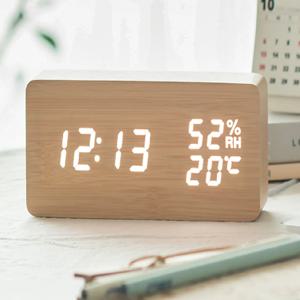 LED 우드 전자 알람 탁상 시계 (2색상)