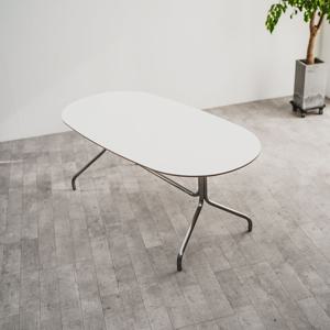 HPM 튜브 타원형 1800 무광 스테인리스 다리 테이블