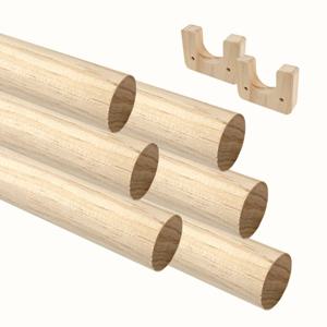 원목봉 3size 옷걸이봉 나무 마크라메봉 원목소켓 장농 장롱봉