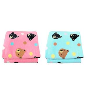 고급 극세사 무릎담요 곰 핑크, 곰 블루 S 캐릭터 학생 병원 밍크담요 2가지 사이즈
