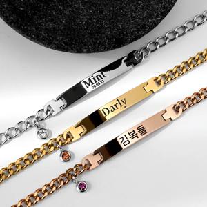 편안한 라인 강아지 인식표 목걸이 탄생석 스와로브스키