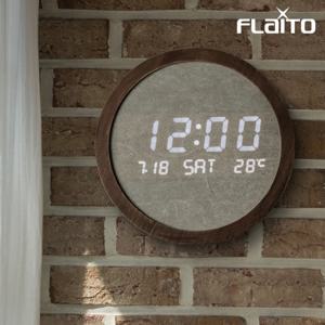 딜라이트 우드프레임 인테리어 온도 날짜 요일 보름달 LED벽시계 22cm 3colors