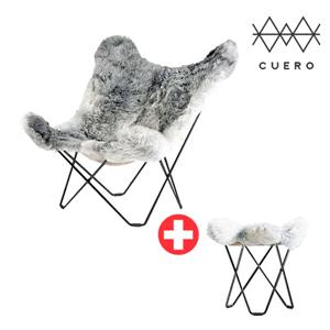 쿠에로 마리포사 버터플라이 체어 램스킨 + 트리코로나  Mariposa Butterfly