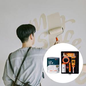 벽면 천장 전용 셀프 페인트 스크레치 방지 아이럭스 듀로엑스 무광1L(벽지 페인트 세트)
